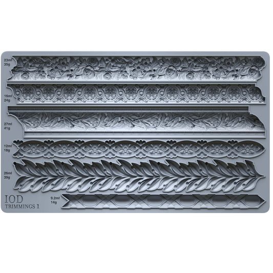 IOD Trimmings 1 Decor Mould by Iron Orchid Designs - 6x10 Silicone