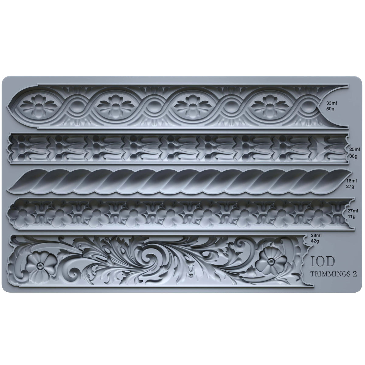 IOD Trimmings 2 Decor Mould by Iron Orchid Designs - 6x10 Silicone
