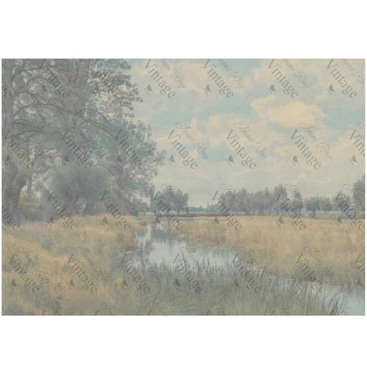 JRV A4 Rice Paper - Pastoral River
