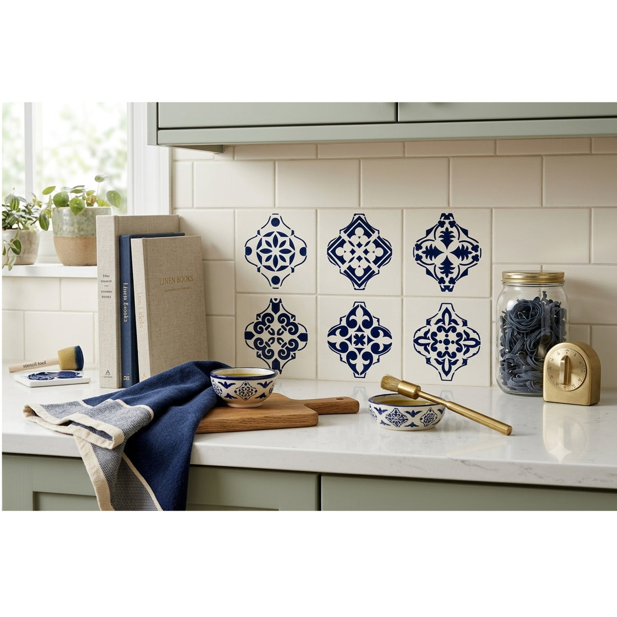 JRV Arabesque Mini Stencil - Set of 6 Durable Mylar Made in USA