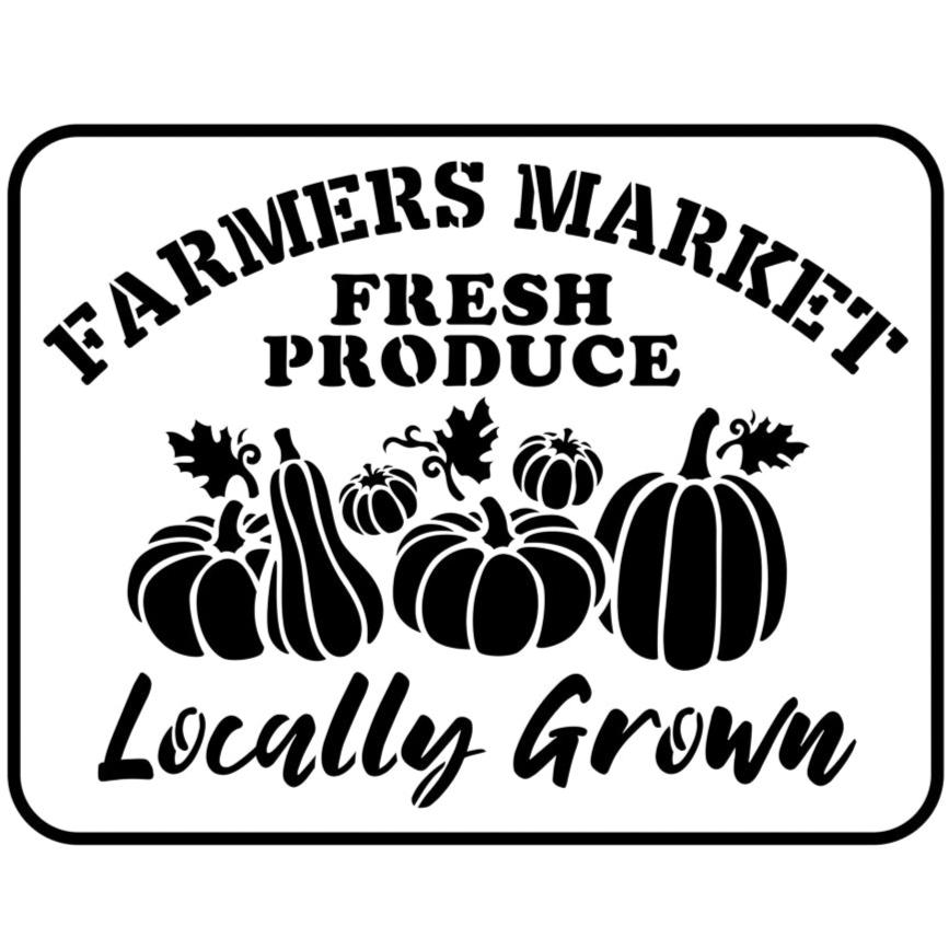 JRV Farmer's Market Stencil - 11.5" x 15" Durable Mylar Made in USA