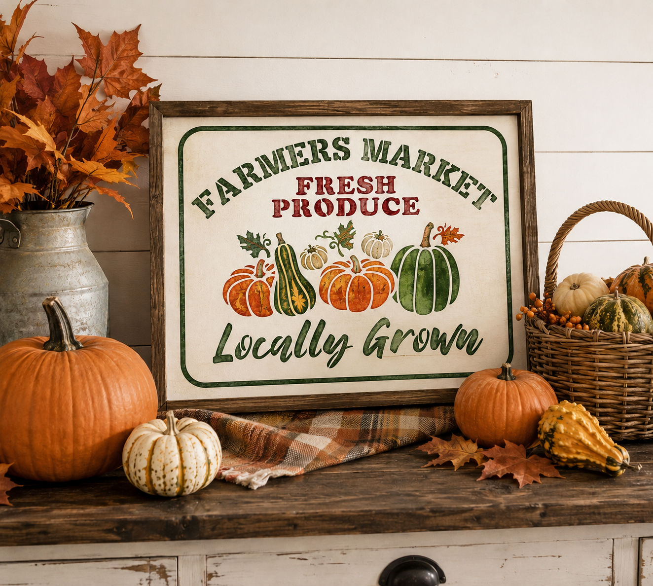 JRV Farmer's Market Stencil - 11.5" x 15" Durable Mylar Made in USA