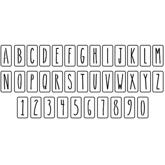JRV Farmhouse Letters & Numbers Stencil Set - 3" Durable Mylar