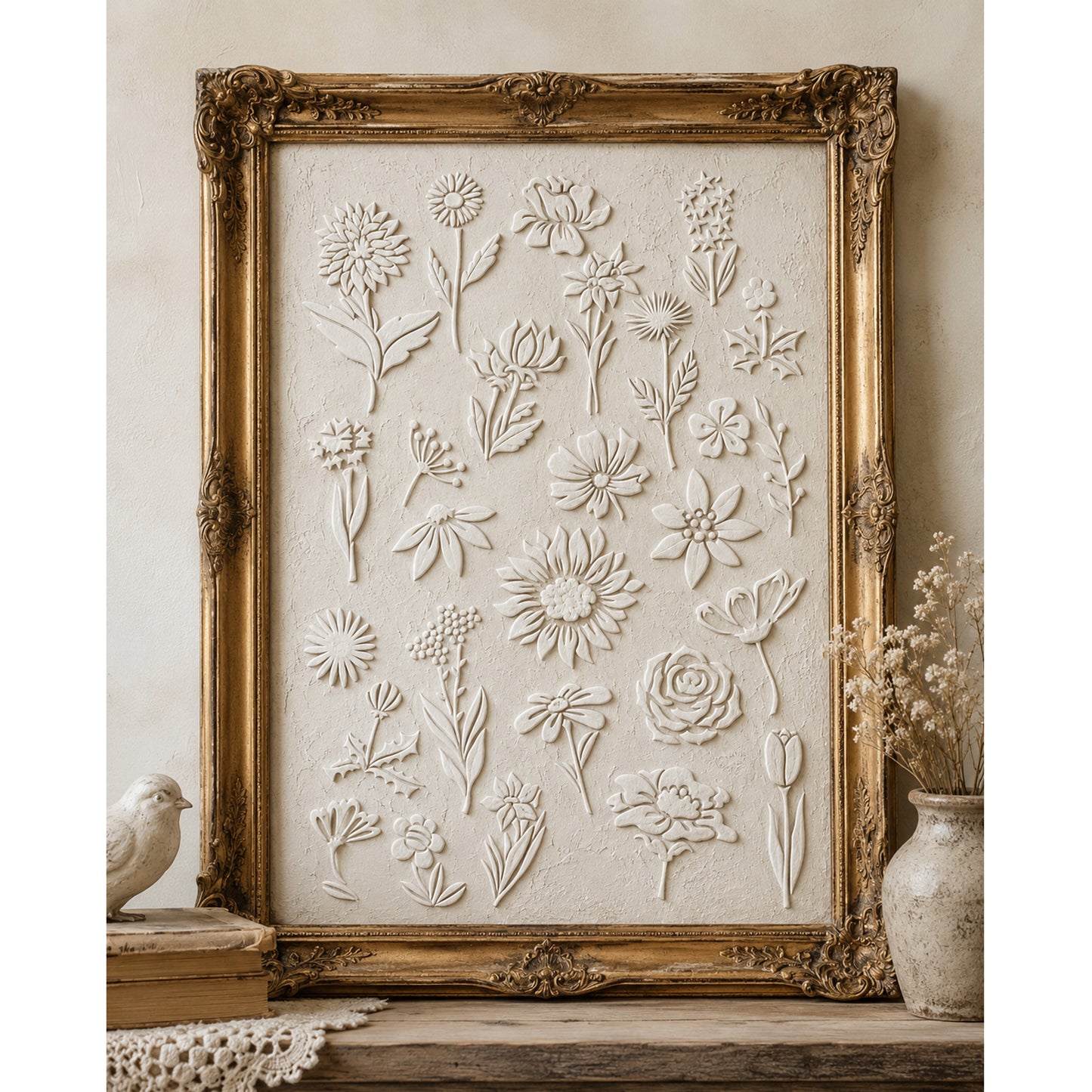 JRV Flower Garden Stencil - 11.5" x 16.6" Durable Mylar Made in USA