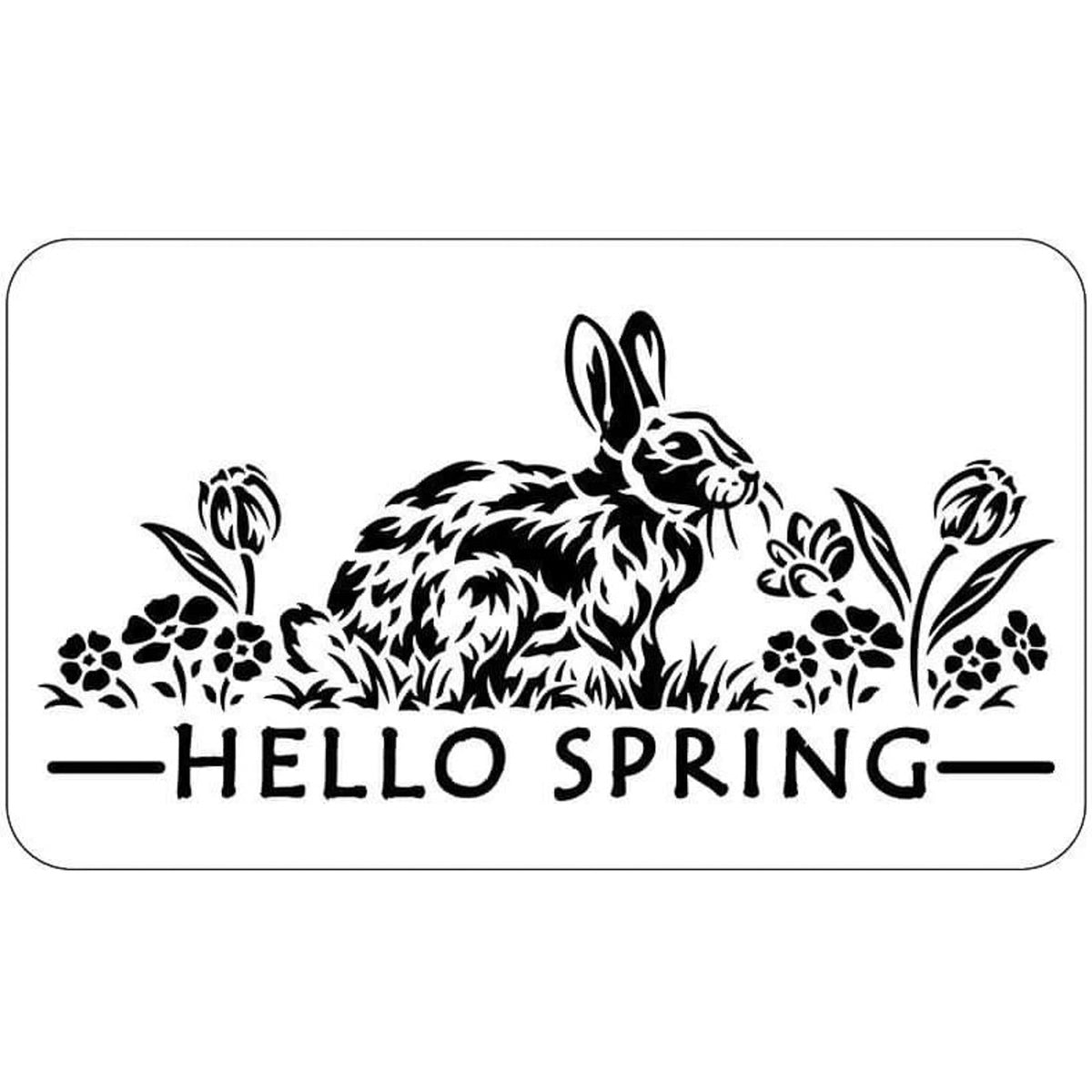 JRV Hello Spring Stencil - 11.5" x 7" Durable Mylar Made in USA