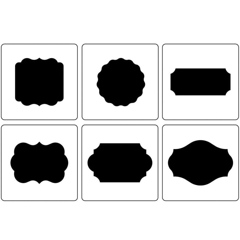 JRV Label Shapes Stencil Pack Set of 6 - Durable Mylar Made in USA
