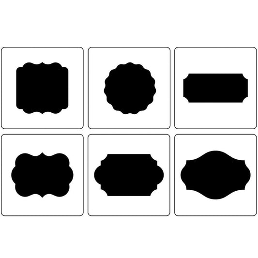 JRV Label Shapes Stencil Pack Set of 6 - Durable Mylar Made in USA