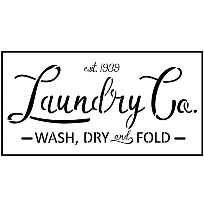 JRV Laundry Sign Stencil - 9" x 17.5" Durable Mylar Made in USA
