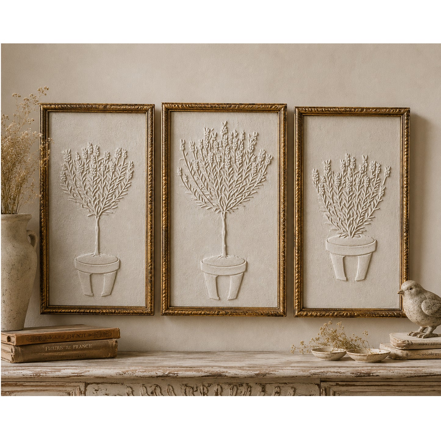 JRV Lavender Pots Stencil - Set of 3 Reusable Mylar Made in USA