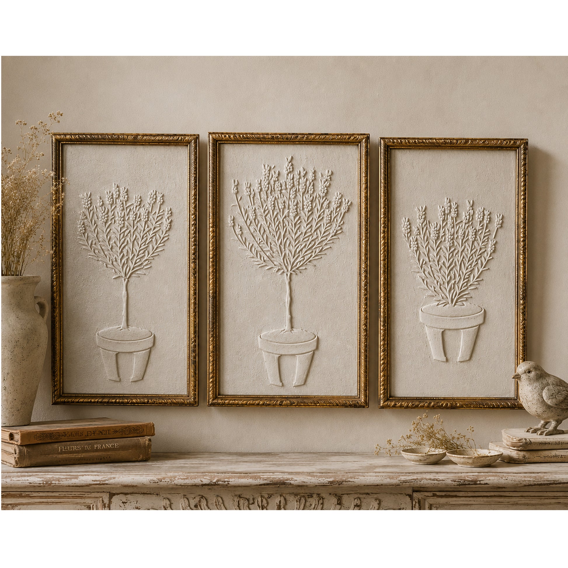 JRV Lavender Pots Stencil - Set of 3 Reusable Mylar Made in USA