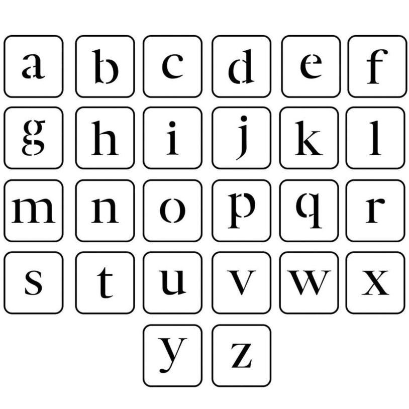 JRV Lowercase Letters Stencil Pack - Durable Mylar Made in USA