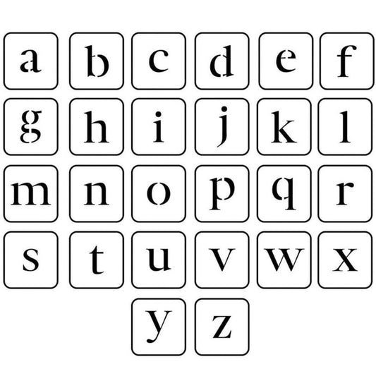JRV Lowercase Letters Stencil Pack - Durable Mylar Made in USA
