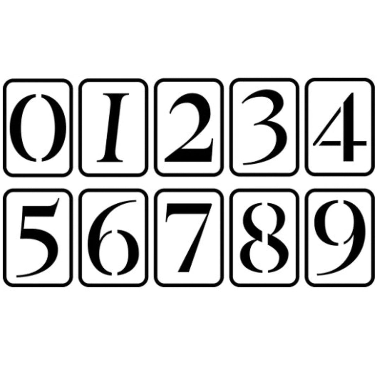 JRV Numbers Stencil Pack - 7" x 5" Durable Mylar Made in USA