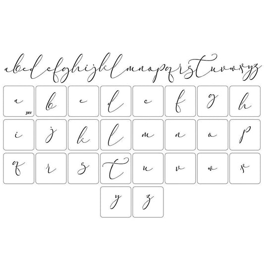 JRV Script Font Letters Stencil Pack - 3" Durable Mylar Made in USA