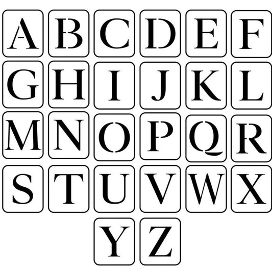 JRV Uppercase Letters Stencil Pack - 3 Inch Durable Mylar Made in USA