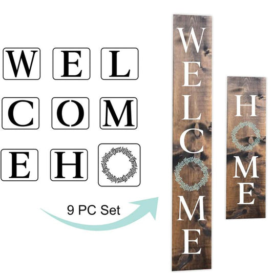 JRV Welcome Home Stencil Set - 9 Piece Durable Mylar Made in USA
