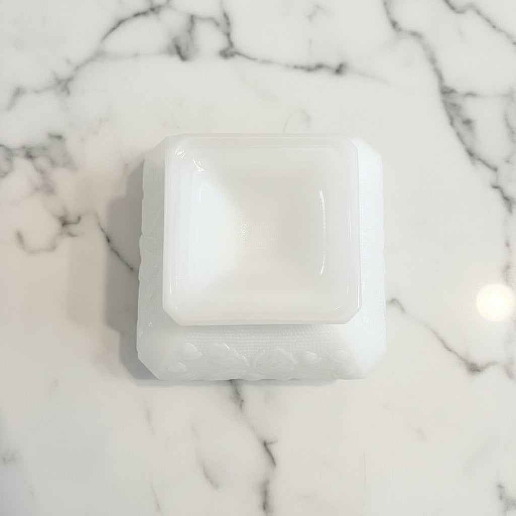 Jeanette Glass Milk Glass Pedestal Candy Dish