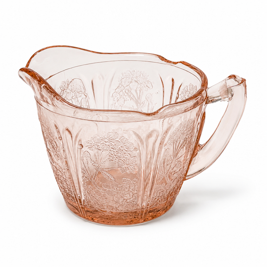 1930s Jeannette Cherry Blossom Pink Depression Glass Creamer - USA