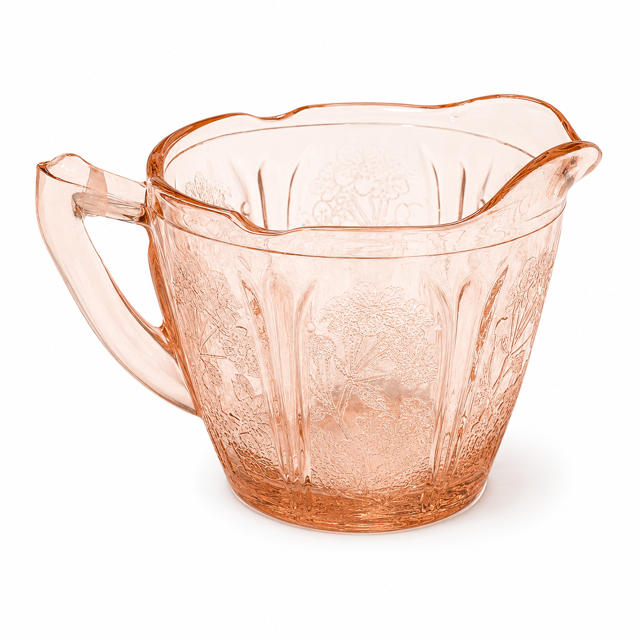 1930s Jeannette Cherry Blossom Pink Depression Glass Creamer - USA
