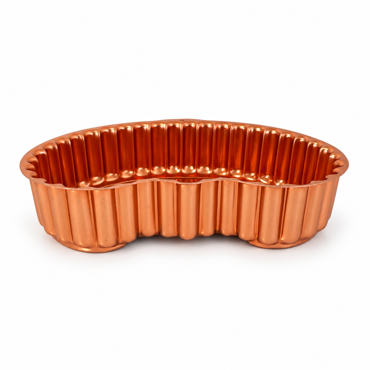 Vintage Copper Aluminum Kidney Shape Gelatin Mold 8 Cup - USA Made