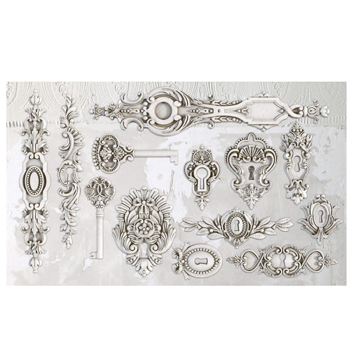 IOD LOCK & KEY Decor Mould by Iron Orchid Designs