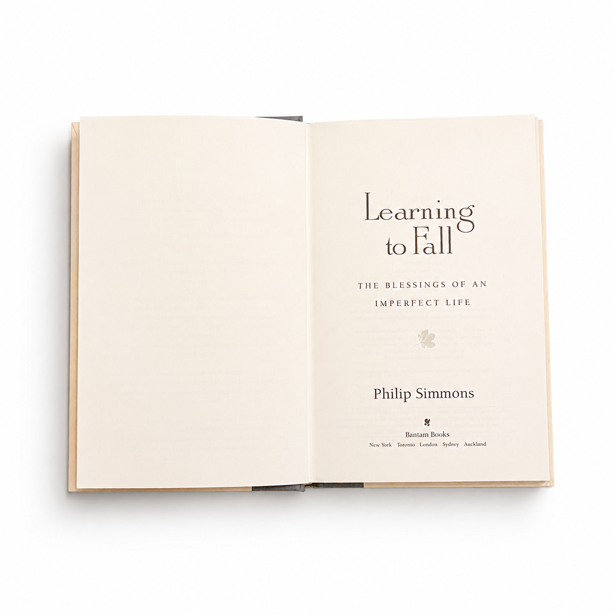 Learning to Fall by Philip Simmons - Vintage 2002 Inspirational Memoir