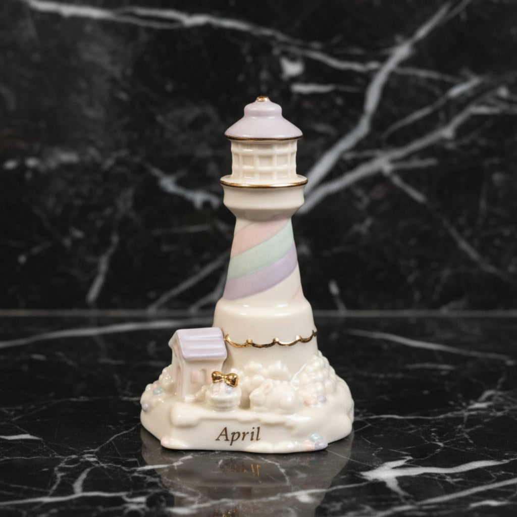 2002 Lenox Lighthouse Calendar Sculpture April | Vintage Figurine