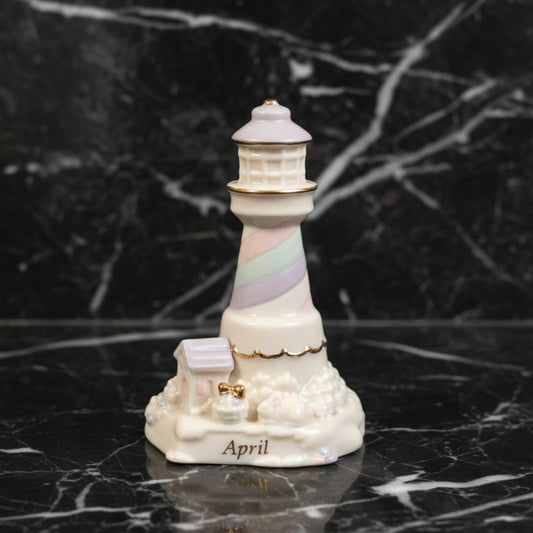2002 Lenox Lighthouse Calendar Sculpture April | Vintage Figurine