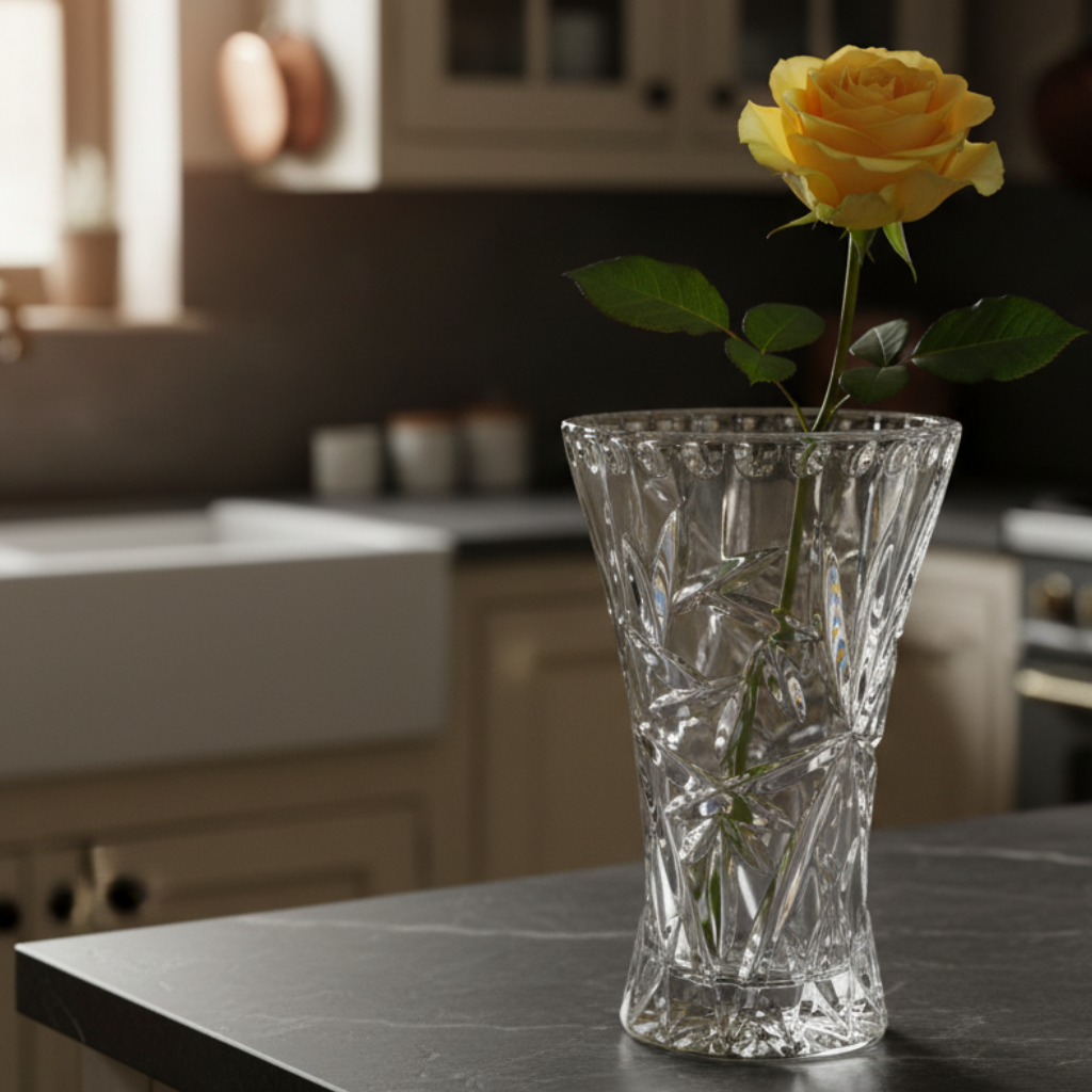 Vintage Lenox Fine Crystal Star Bud 4 Inch Vase - Czech Republic