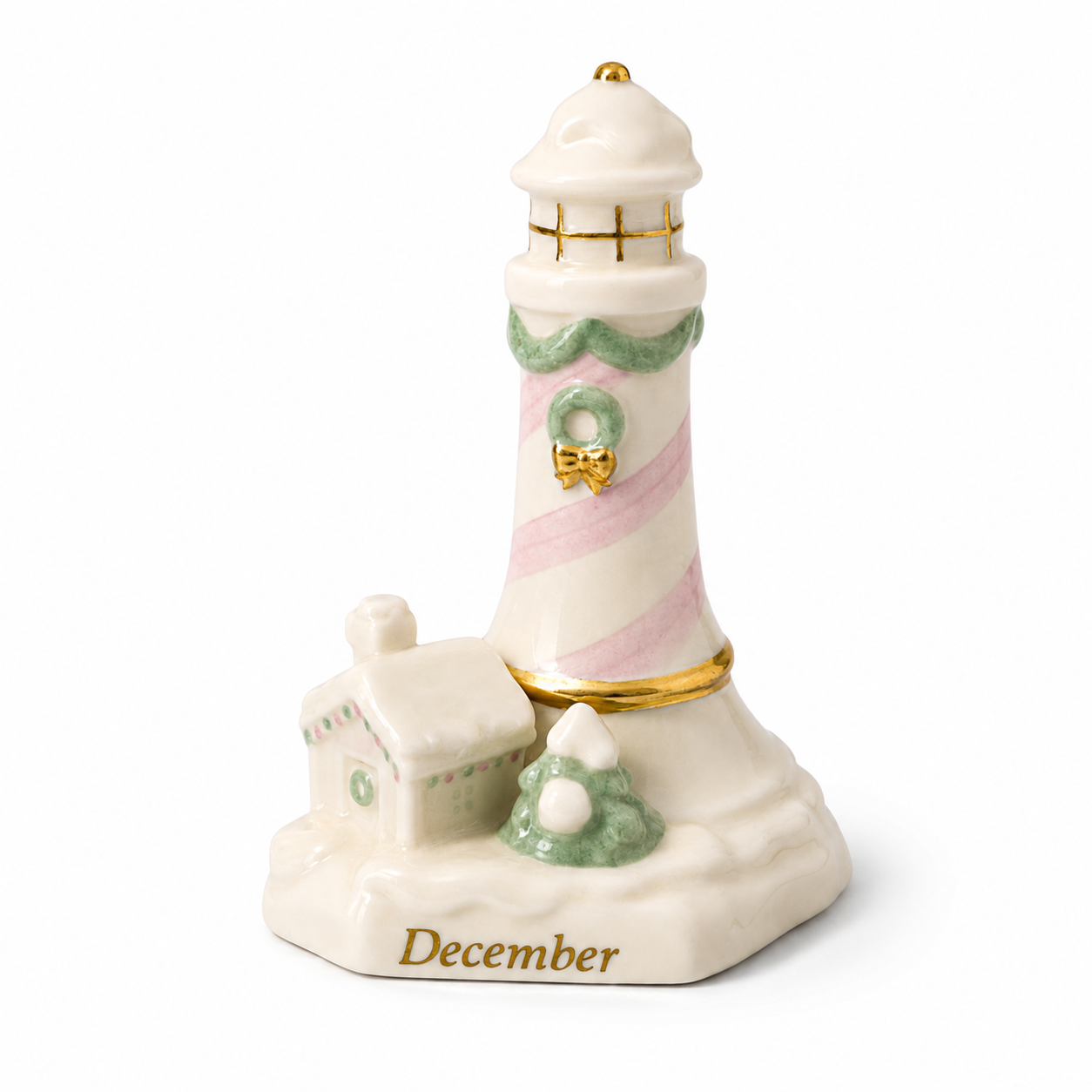 2002 Lenox Lighthouse Calendar Sculpture December - Vintage Figurine
