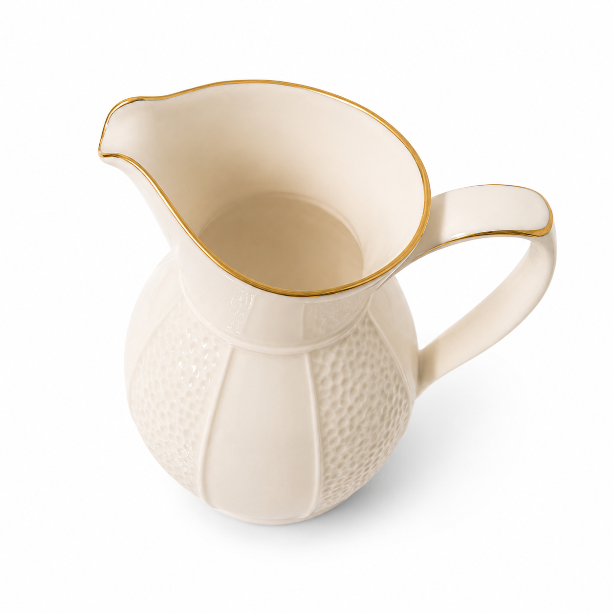 Vintage Lenox Ivory Porcelain Water Pitcher with Gold Trim - USA Made