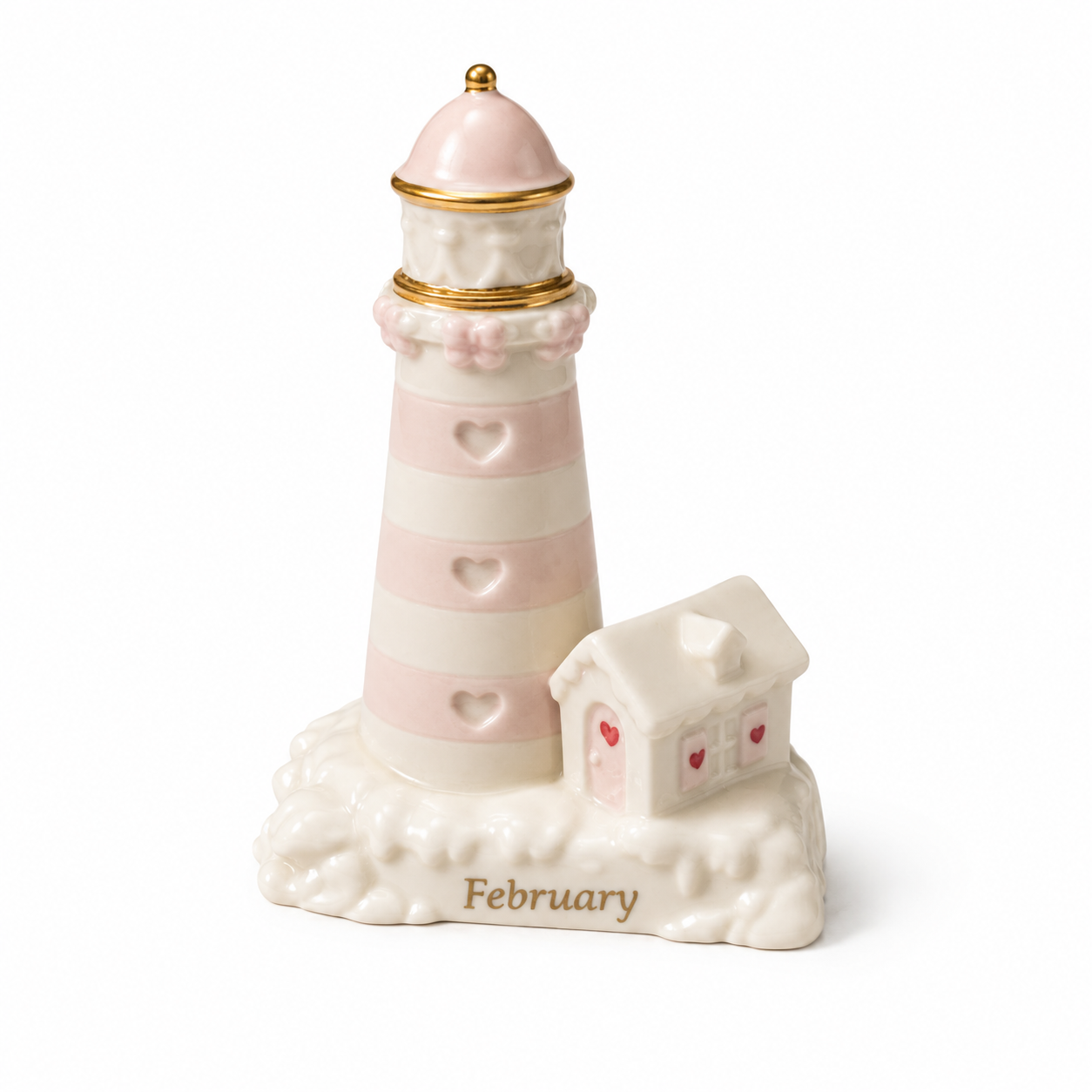 2002 Lenox Lighthouse Calendar Sculpture February - Vintage Figurine