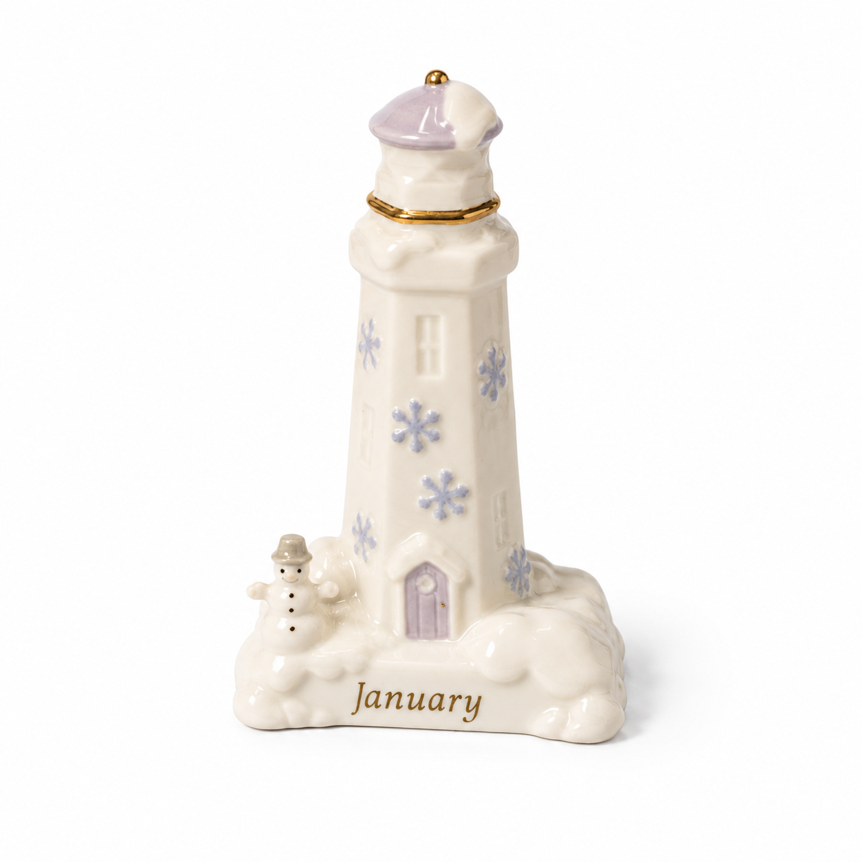 2002 Lenox Lighthouse Calendar Sculpture January - Vintage Figurine