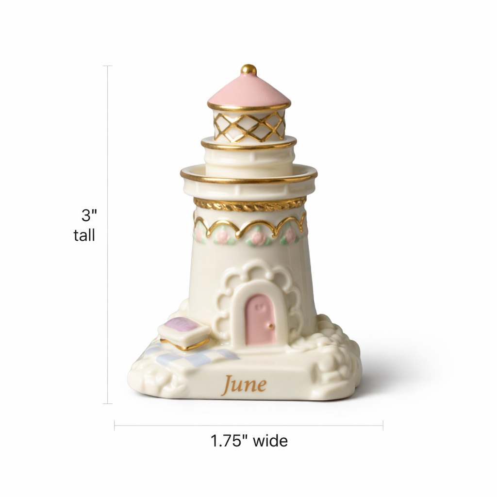 2002 Lenox Lighthouse Calendar Sculpture June - Vintage Figurine