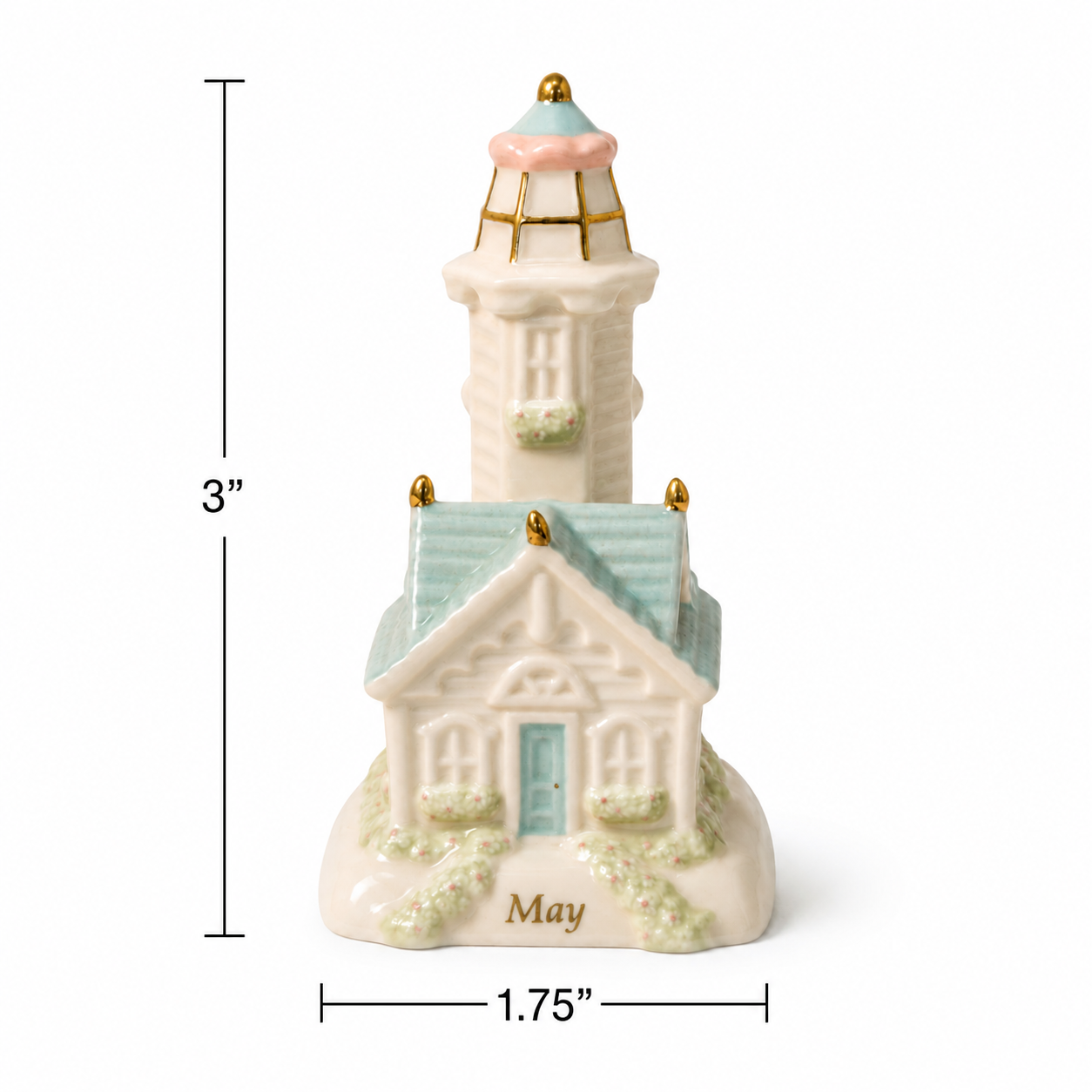 2002 Lenox Lighthouse Calendar Sculpture May - Vintage Figurine