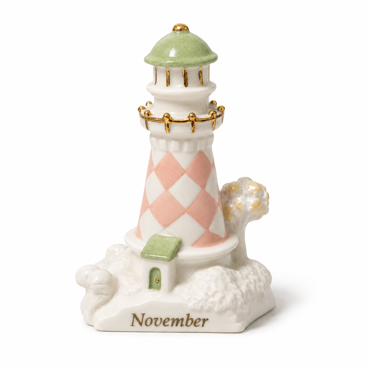 2002 Lenox Lighthouse Calendar Sculpture November - Vintage Figurine