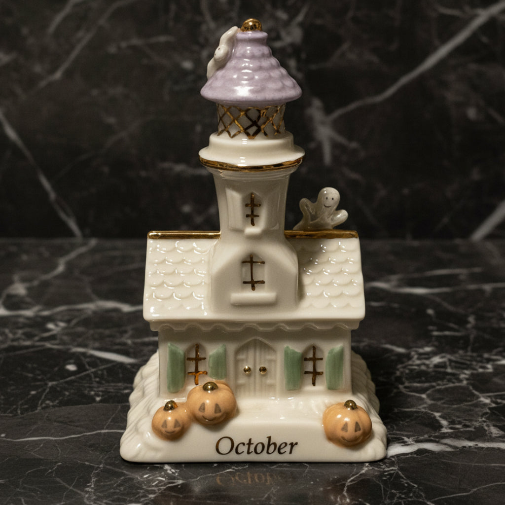 2002 Lenox Lighthouse Calendar Sculpture October | Vintage Figurine