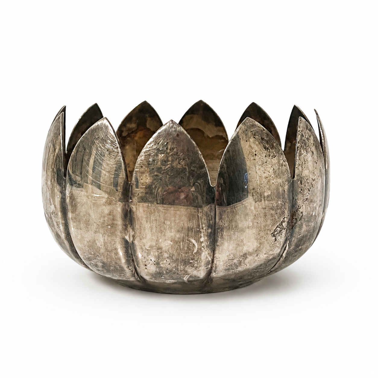 1960s Reed & Barton Silverplate Lotus Flower Bowl - Water Lily