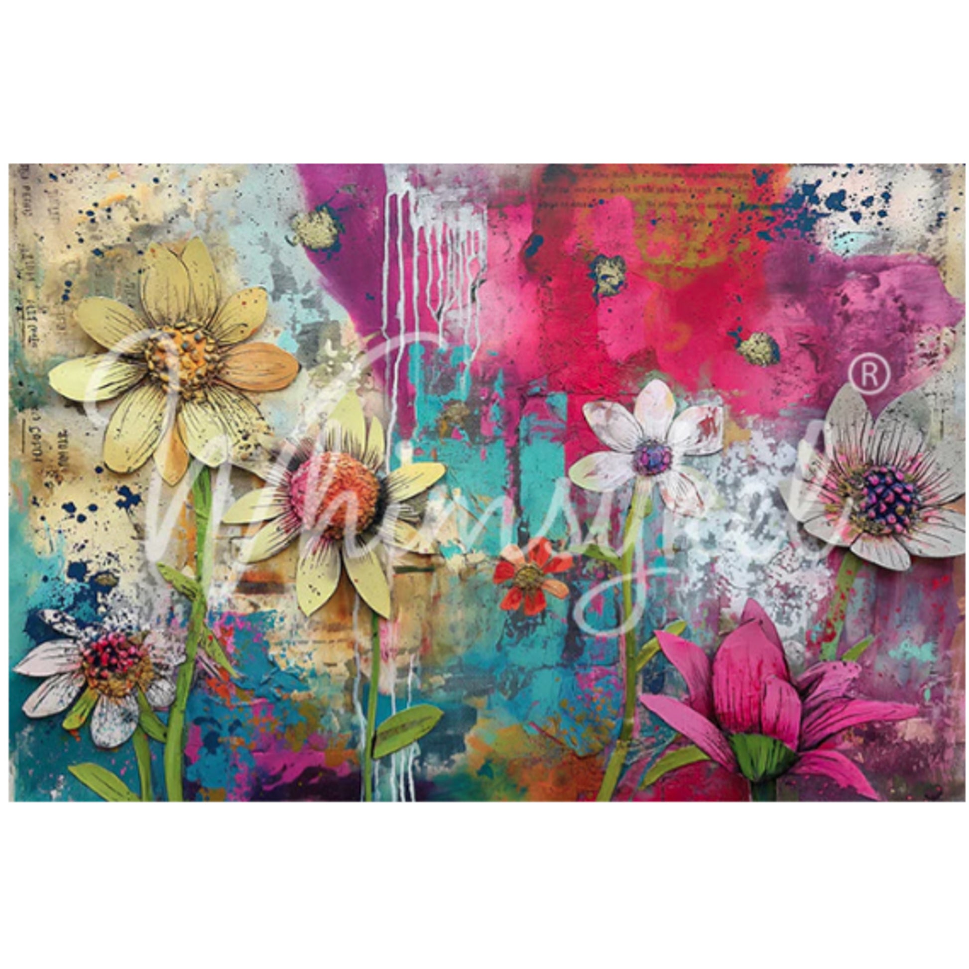 Whimsykel Designs May Flowers Decoupage Paper - 29" x 21" 18 LB