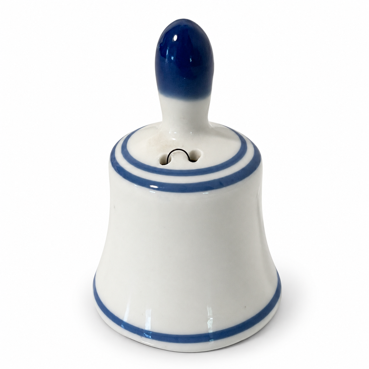 Vintage Delft Style Blue & White Porcelain Mini Bell - Taiwan 3"