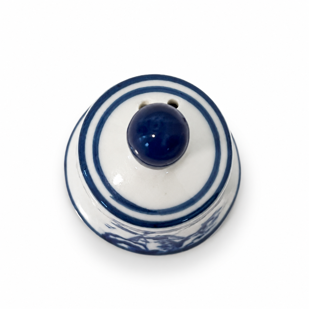 Vintage Delft Style Blue & White Porcelain Mini Bell - Taiwan 3"