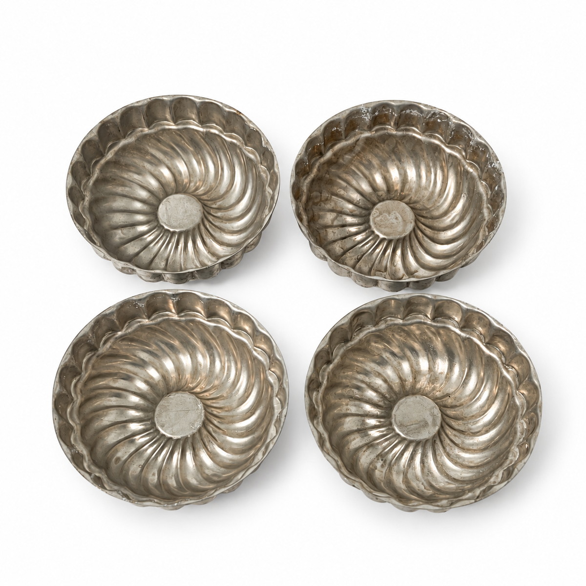 Vintage Aluminum Mini Swirl Gelatin Molds Set of 4 - Made in USA