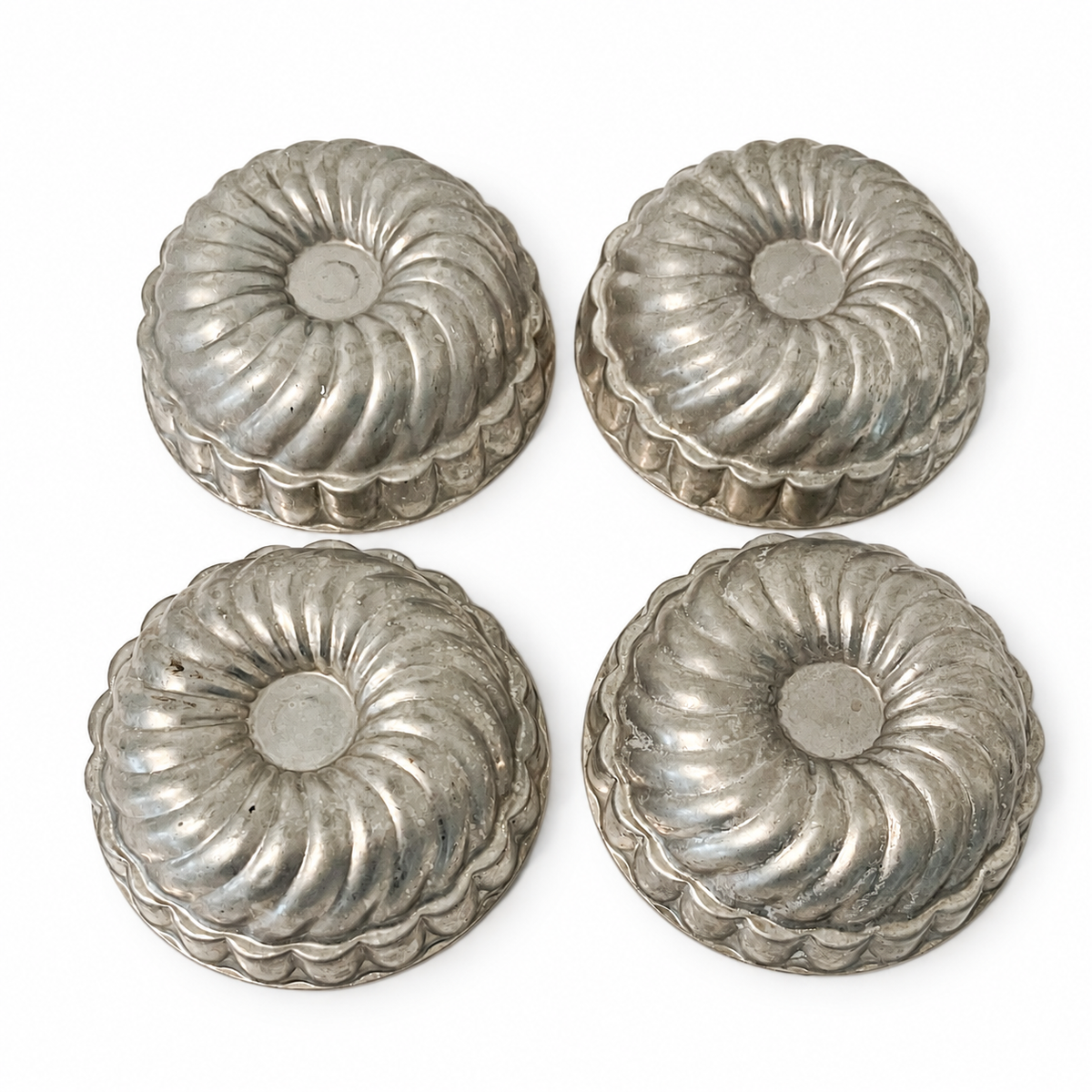 Vintage Aluminum Mini Swirl Gelatin Molds Set of 4 - Made in USA