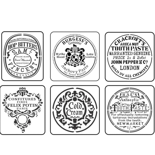 Mini Jar Label Pack Stencils by Jami Ray Vintage