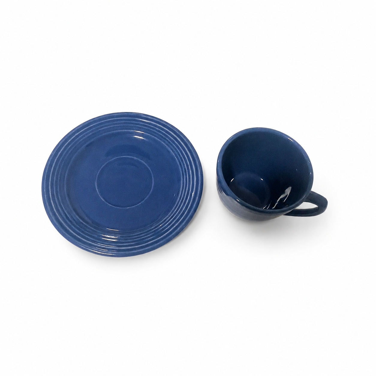 Vintage Bauer Pottery Monterey Cobalt Blue Cup and Saucer - 1936-1945