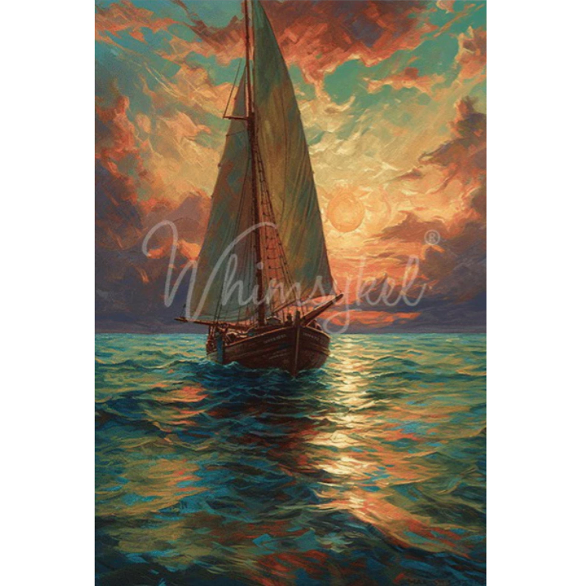 Whimsykel Designs Nautical Serenity Decoupage Paper - 29" x 21"