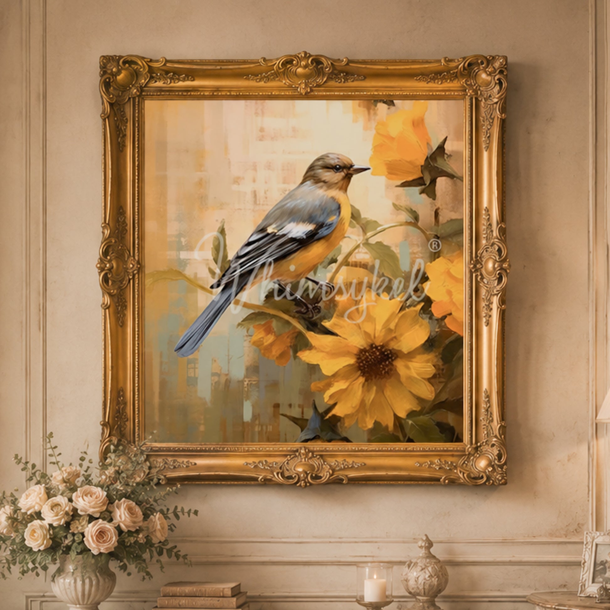 Whimsykel Designs October Bluebird Decoupage Paper - 29" x 21" 18 LB