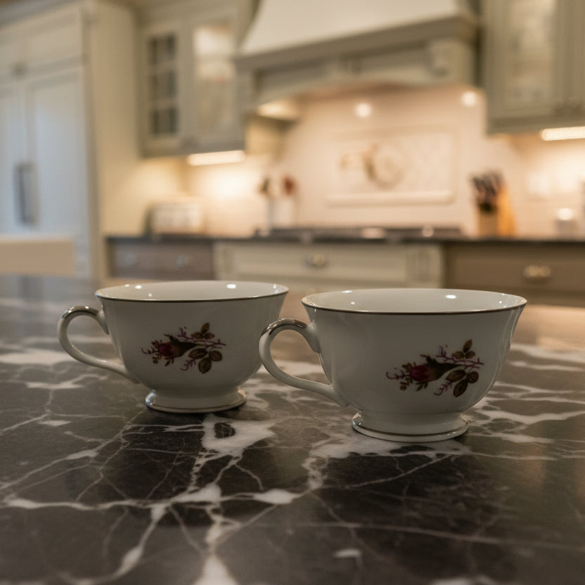 Oriental China Tea Cups Japan - Set of 2