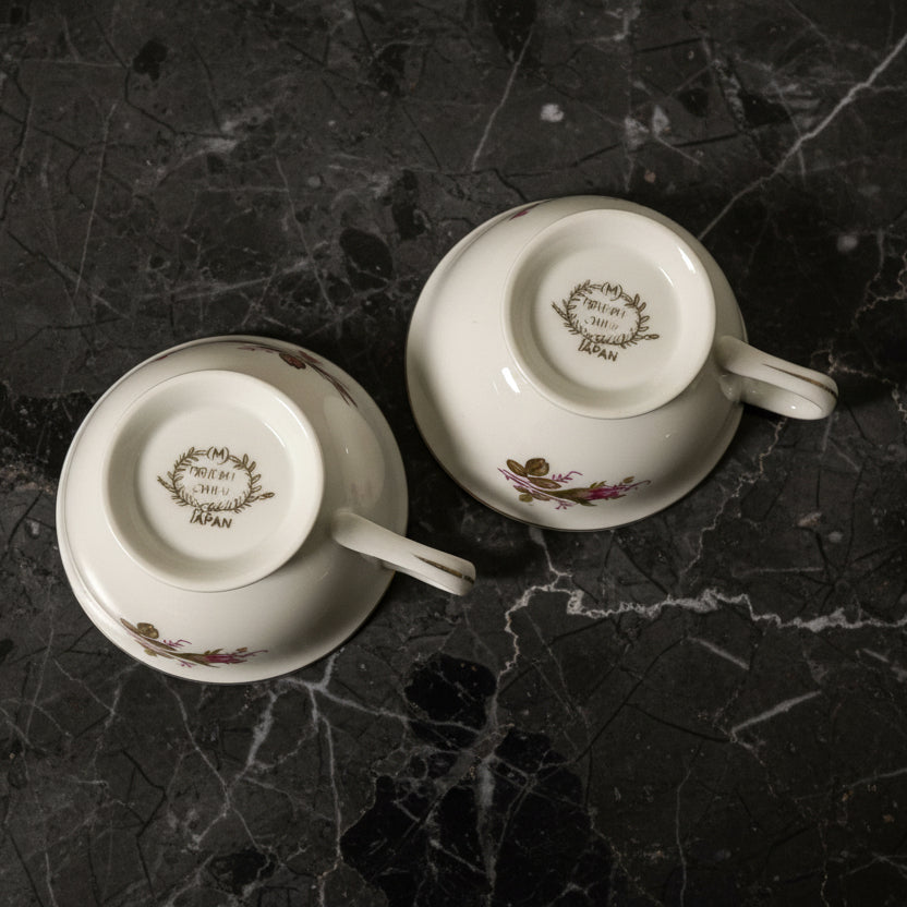 Oriental China Tea Cups Japan - Set of 2