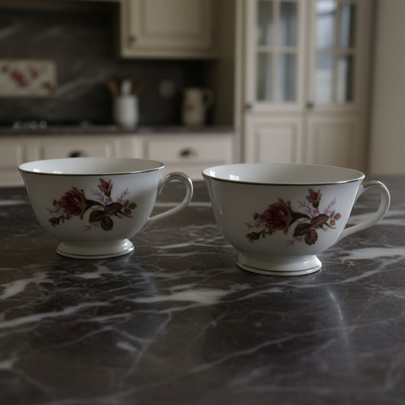 Oriental China Tea Cups Japan - Set of 2